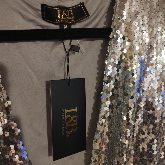 I&B Bodysuit Silver Sequin  Size M - Picture 9 of 13